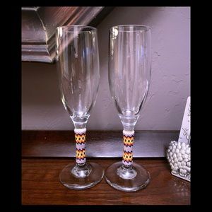 Handbeaded Champagne Flutes